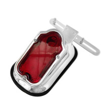 Plastic Motorcycle Chrome Red Tombstone Brake Signal For
