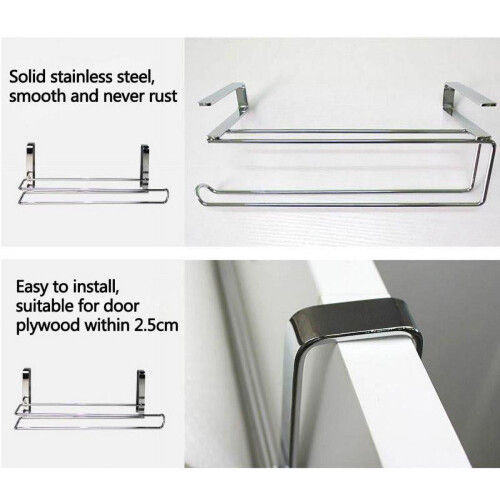 Metal plated kitchen cabinet towel holder rack 2