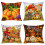 Capas de almofada quadradas de linho com estampa de outono, 45x45 cm (18x18 polegadas). 3