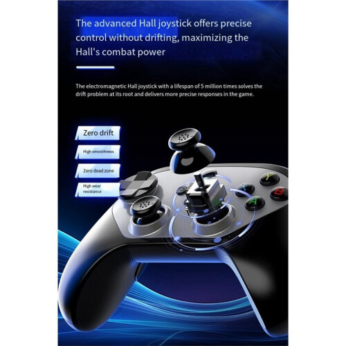 Wireless Game Controller for /PC/IOS/Android Hall Effect Dual Vibrations Gamepad with Programmable Back TURBO A 2