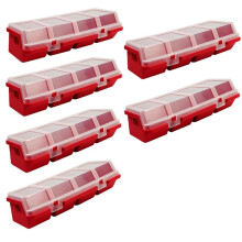 6Pcs Screw Organizers Storage Bins with Lids, Plastic Stackable Hardware Organizer Box for Garage Nails Tool Organizing