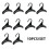 (black) 10pcs Widen Plastics Hanger Connection Hook Stackable Space Saving Storage Multifunctional Bag and Hat Hanging Rack 1
