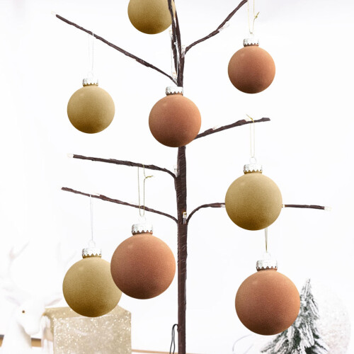 Samtbeflockte Weihnachtskugeln, 8 cm (3,14 Zoll), 8er-Pack 1