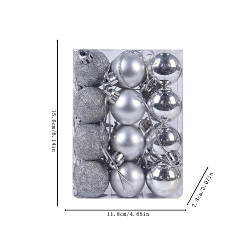 XUNRYAN Sparkling Powder Ball Ornaments Silver 24pcs 1
