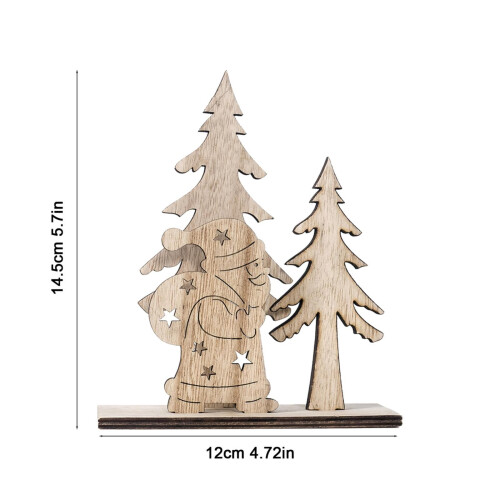Centre de table rustique en bois pour sapin de Noël (1 pièce) 2