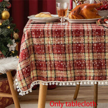 Christmas Tablecloth Table Linen Decoration Hairball Western Dining Table Mat Cotton, Linen and Snowflake Tablecloth