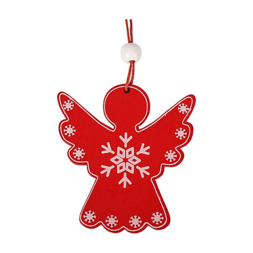 Red Wood Christmas Pendant Decor 2024 1