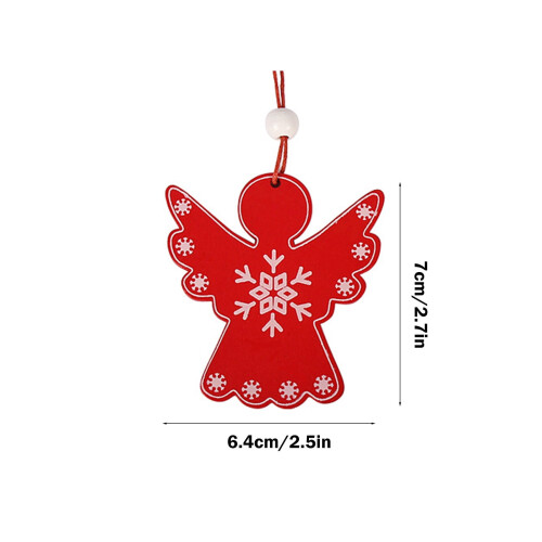 Red Wood Christmas Pendant Decor 2024 2