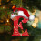 Personalized Christmas Tree Ornament Red Initial Pendant 26 3