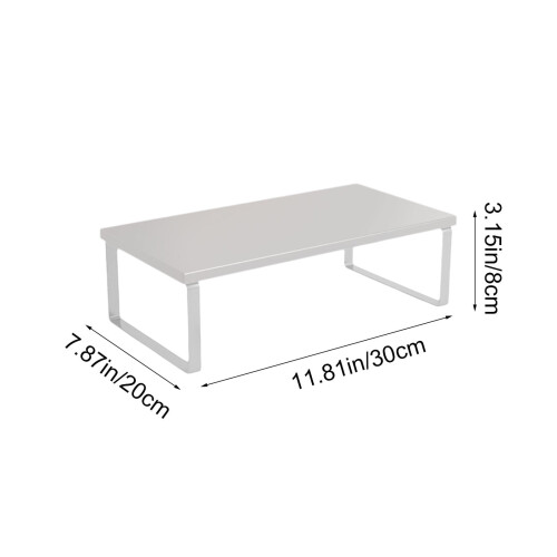 Support surélevé pour écran de bureau avec étagère de rangement 2