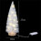 Mini artificial Christmas tree with wood base white 3