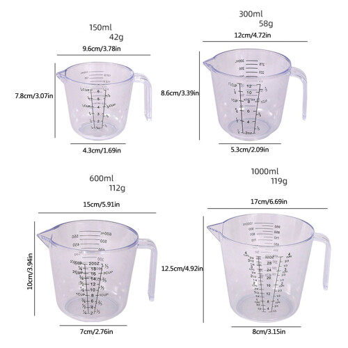 Cană de măsurat din plastic transparentă, 6 oz 1