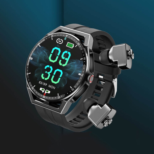 Zeceouar Bluetooth Smart Watch-hovedtelefoner 2-i-1 2