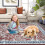 Persian area rug washable traditional distressed design 5' 4