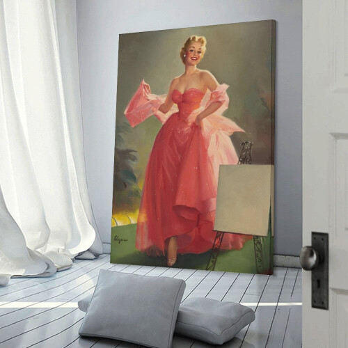 Impression sur toile de Gil Elvgren, style pin-up, 30 x 45 cm 2