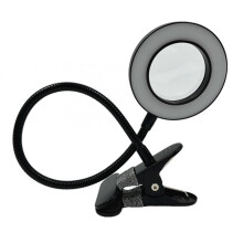 Clip-On LED Magnifying Desk Lamp with USB, 5x Magnifier, Non-Slip Clip, Adjustable Color Temperature for Nail & Beauty