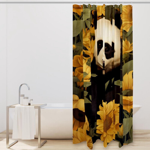 Panda solros duschdraperi vattentät 60x72 tum 1
