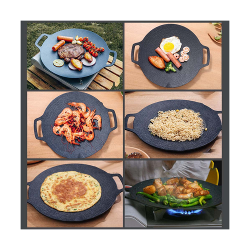 Cast Iron Griddle Pan 38 cm Flat Non-Stick 1