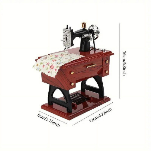 Vintage Sewing Machine Music Box Home Decor 1 Count 1