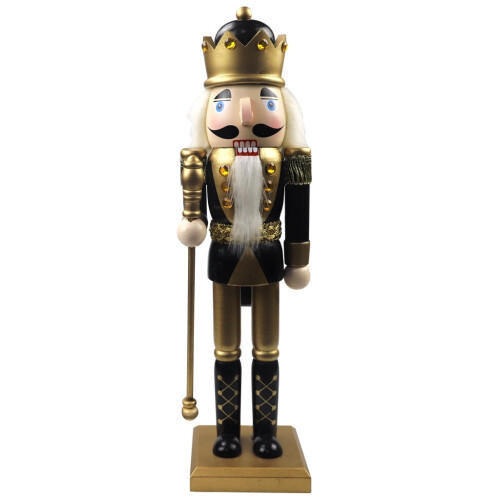 Christmas nutcracker ornament black gold 1 piece 2