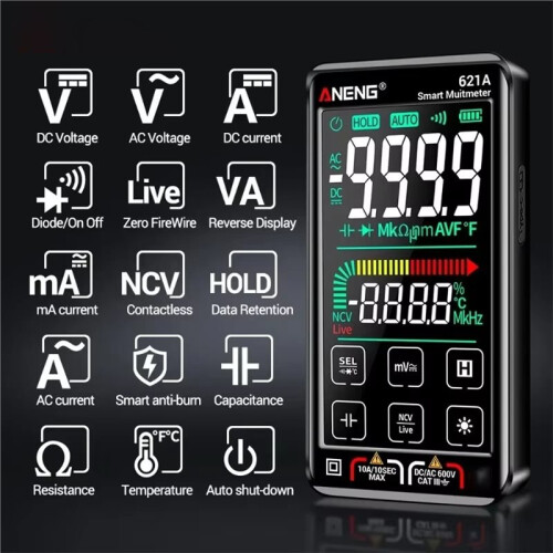 ANENG 621A Digital Multimeter ACfor  Voltage Current Tester 6000 Counts Temperature Capacitance Resistance Frequency 1