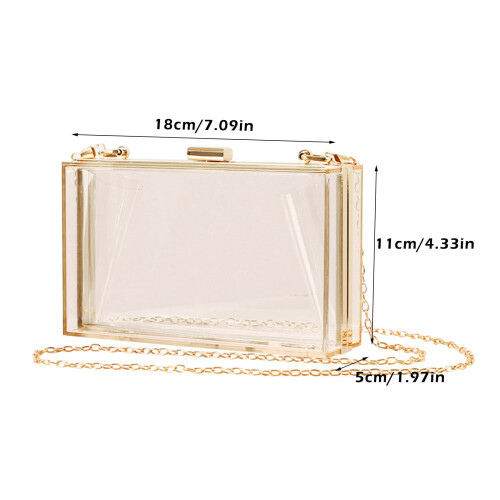 Damestas van gestreept acryl met ketting 1