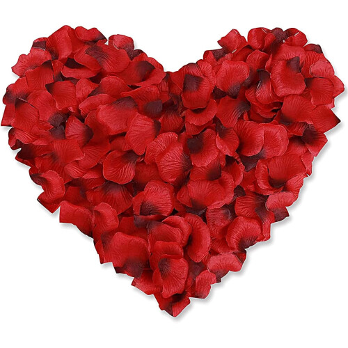 Silk rose petals dark red 1000 pieces 1