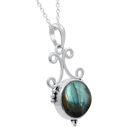 Labradorite pendant necklace in sterling silver 5.45 ct 1