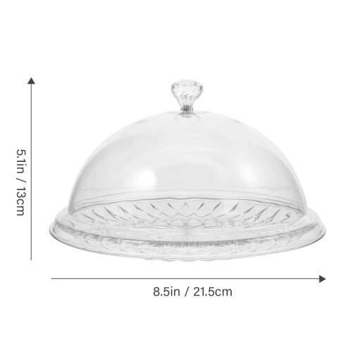 Plateau à gâteau transparent NUOLUX avec couvercle 25 cm 2