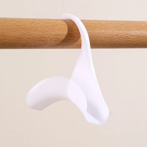 (white) 10pcs Widen Plastics Hanger Connection Hook Stackable Space Saving Storage Multifunctional Bag and Hat Hanging Rack 2