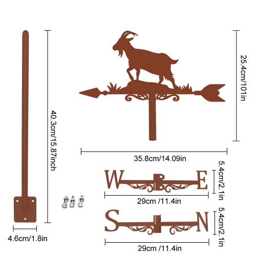Δείκτης κατεύθυνσης ανέμου από σίδερο Weathervane1Set254x358mm 1