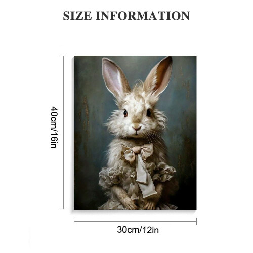 Retro Easter Bunny Canvas Poster 24x36 inch 2