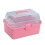 Caja de almacenamiento rosa con tres compartimentos. 2