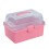 Caja de almacenamiento rosa con tres compartimentos. 4