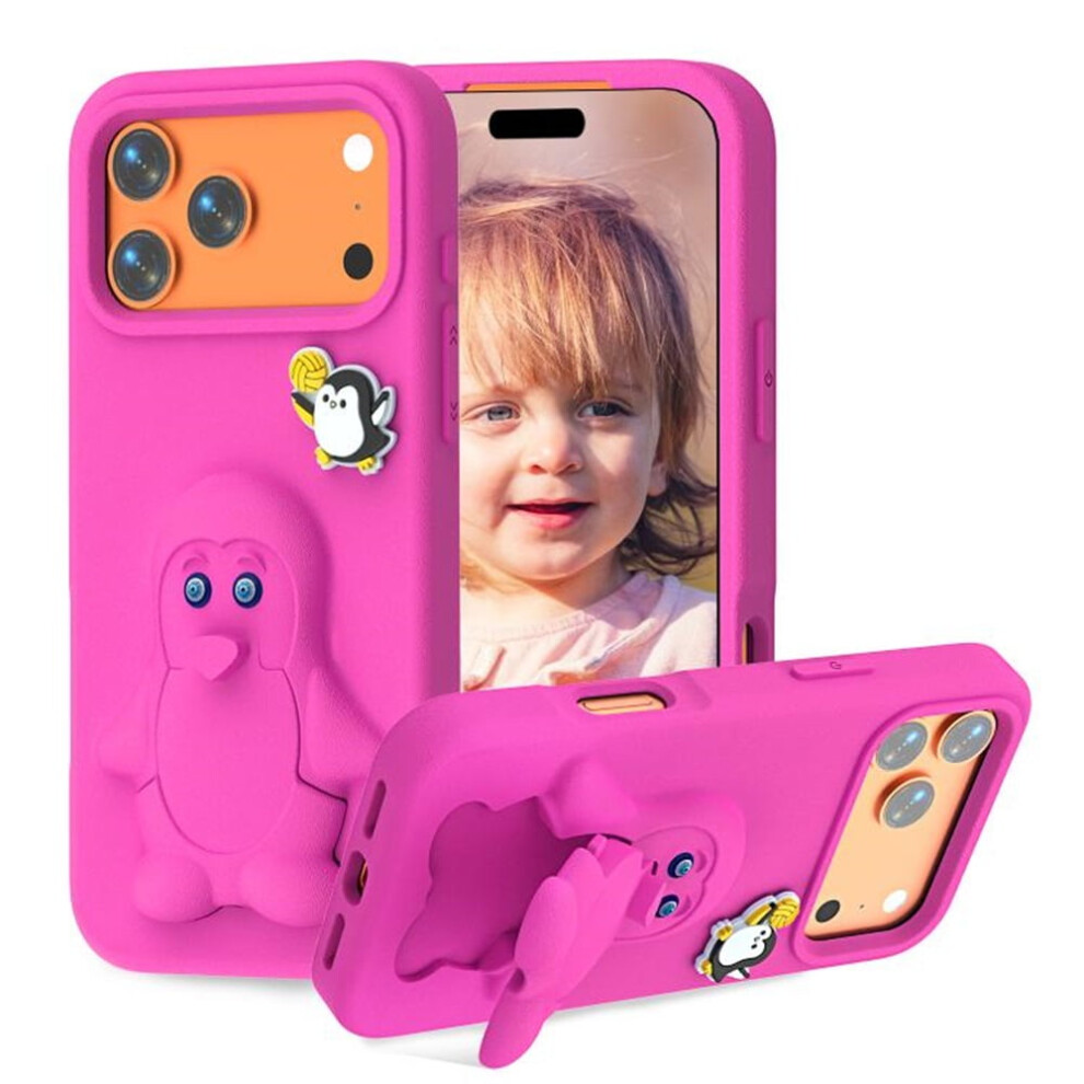 Cartoon Penguin Baby Stand Eva Phone Case For Iphone 17 Pro 9130661410755
