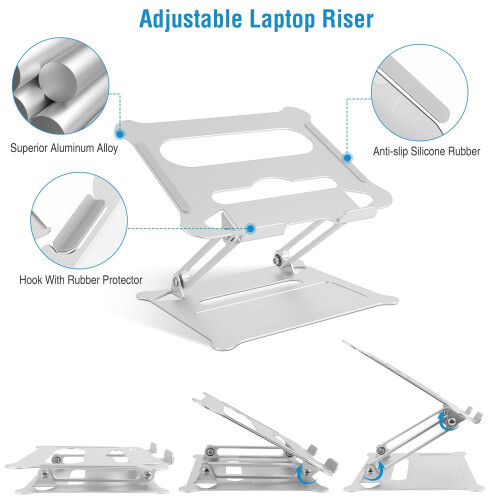 Support pour ordinateur portable en aluminium, angle réglable, lot de 1 2