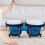 STARTIST Bongo Drum Set Blue 6 inch and 7 inch 8