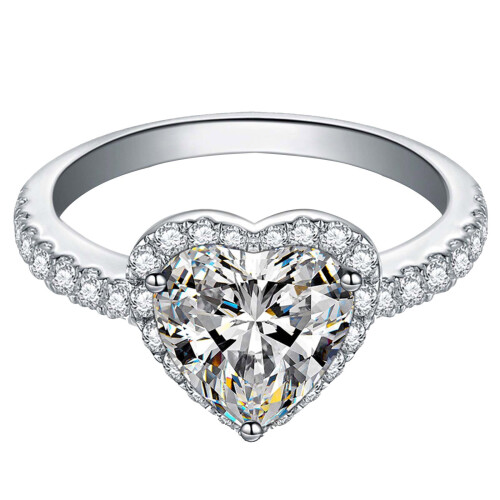 Women's Heart-Shaped Ring for Engagement Wedding 1