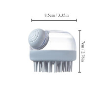 (Grey) 1pc Pet Bath Brush Soft Silicone With Shampoo Dispenser Gentle Massage For Grooming And Cleaning Fur And Hair