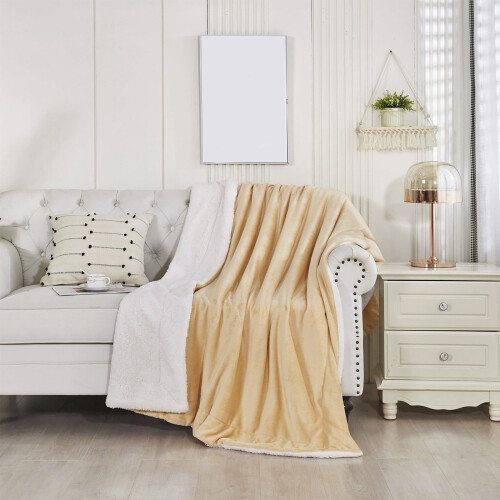 Lamb Wool Throw Blanket 100x150cm Soft Fluffy Warm