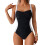 Maillot de bain une pièce ruché noir et blanc S 1