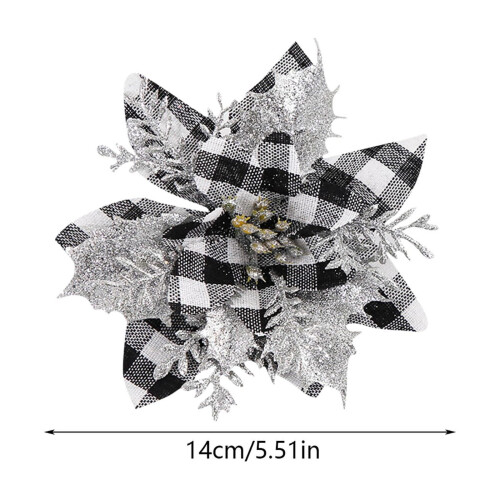 Christmas Tree Decorations Gold Grid Flowers 2
