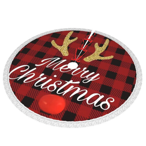 Christmas tree skirt plaid 48 inch 1