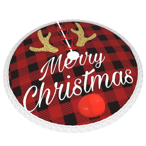 Christmas tree skirt plaid 48 inch 2