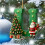 Green Personalized Christmas Ornament with Santa Tree and 4