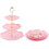 Roze plastic cupcakehouder met 3 lagen (3 stuks) 4