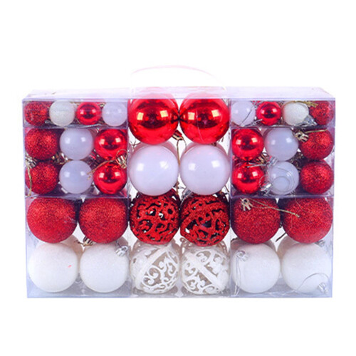 Christmas balls ornaments shatterproof 100 pcs red white 1
