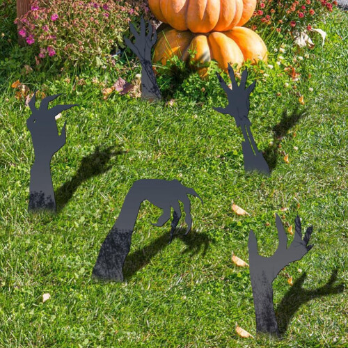 Scary Hand Stake Halloween Yard Sign 5 pcs 2