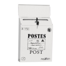 Dengmore Vintage Retro Wall Mounted Mailbox White 11.8 x