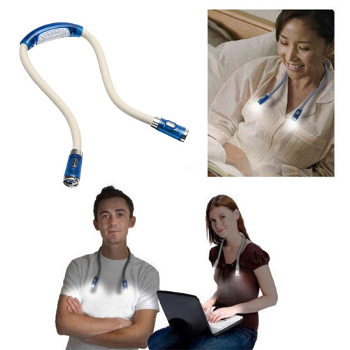 Lampe de lecture flexible LED Alloet bleue 1